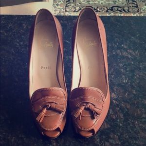 Christian Louboutin peep toe platform heels